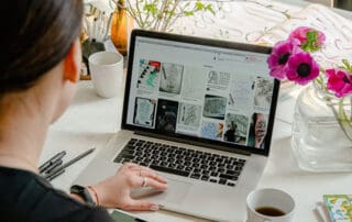 Woman designing logo